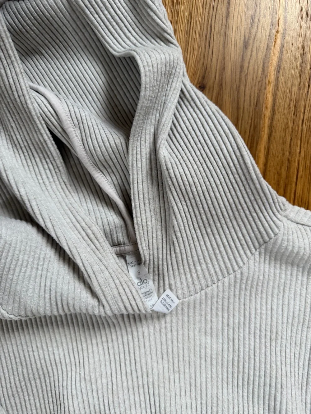 ALO Yoga Muse Ribbed Hoodie & Jogger Set (Cream)